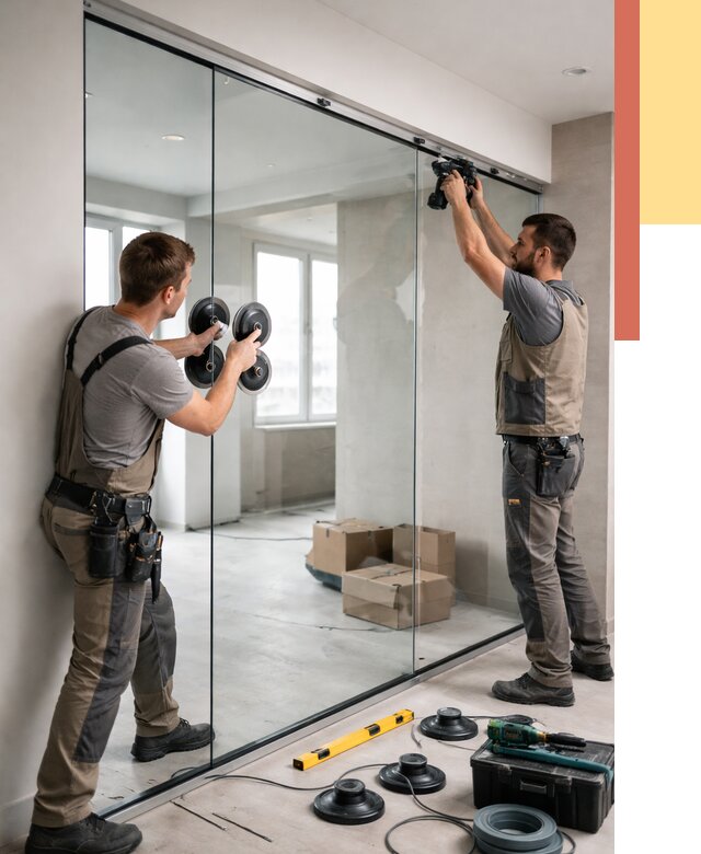 Монтаж стеклянных перегородок в Дубне от 6636 руб. | ОТДЕЛОЧНИК-Дбн