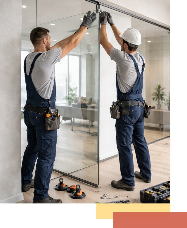 Безрамные стеклянные перегородки под ключ в Дубне