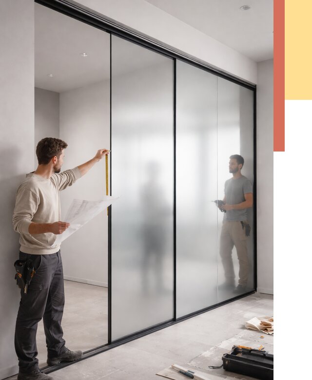 Матовые стеклянные перегородки в Дубне от 8678 руб. — монтаж и установка | ОТДЕЛОЧНИК-Дбн