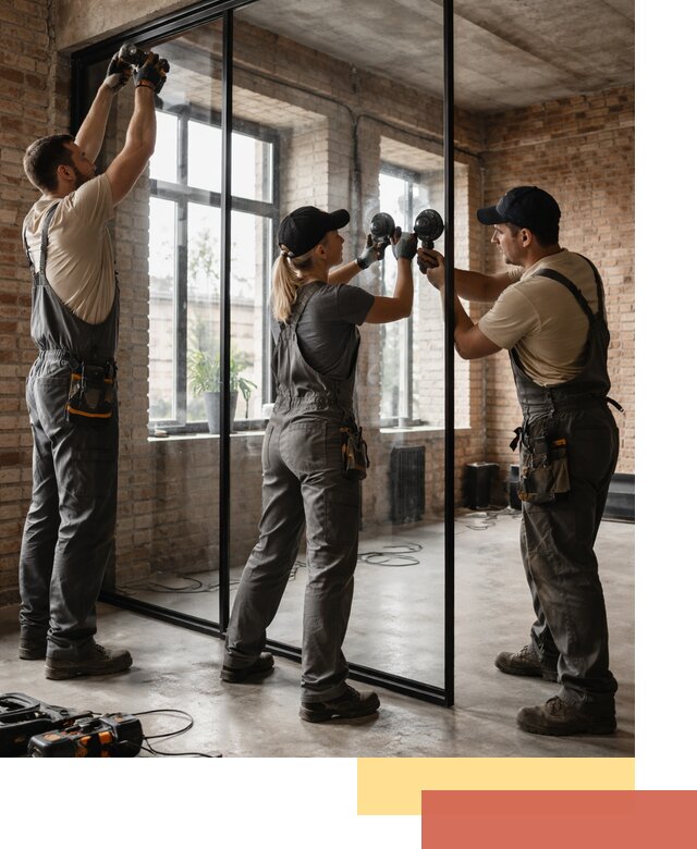 Стеклянные перегородки лофт — изготовление и монтаж в Дубне