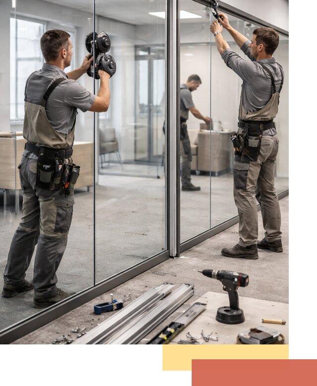 Стеклянные офисные перегородки под ключ в Дубне