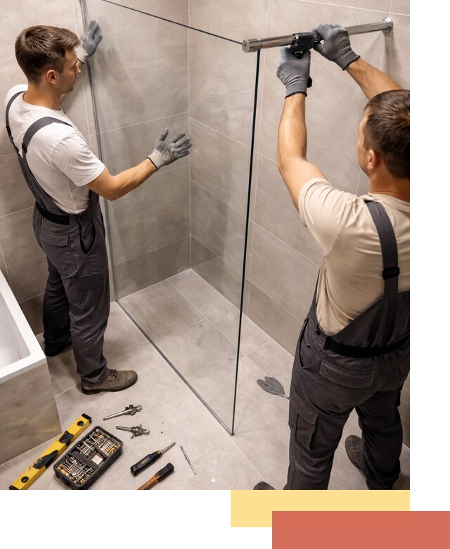 Стеклянные перегородки для душа в Дубне — изготовление и монтаж