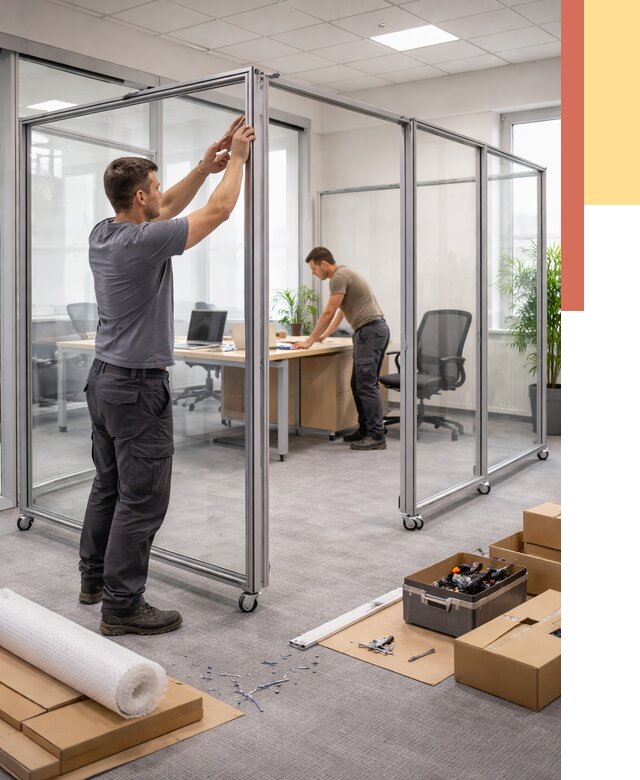 Мобильные офисные перегородки в Дубне от 12761 руб. — установка под ключ | ОТДЕЛОЧНИК-Дбн