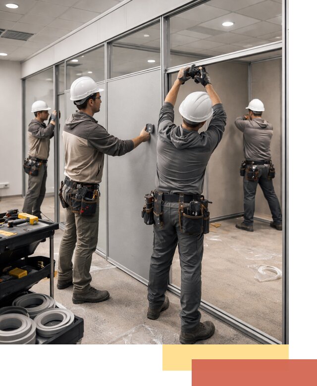 Мобильные офисные перегородки под ключ в Дубне