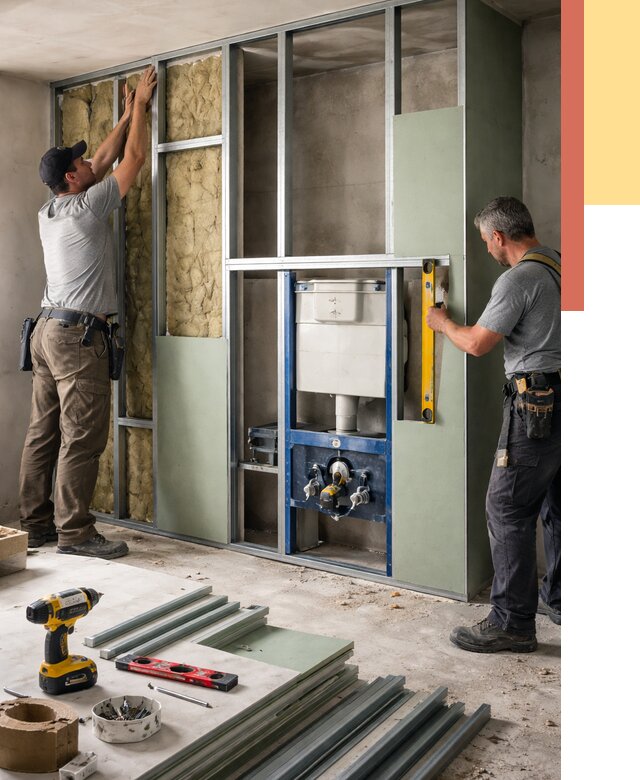 Установка сантехнических перегородок в Дубне от 8678 руб. | ОТДЕЛОЧНИК-Дбн