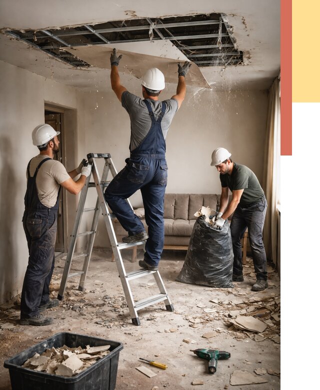 Демонтаж гипсокартонного потолка в Дубне от 429 руб. за м2 — ОТДЕЛОЧНИК-Дбн