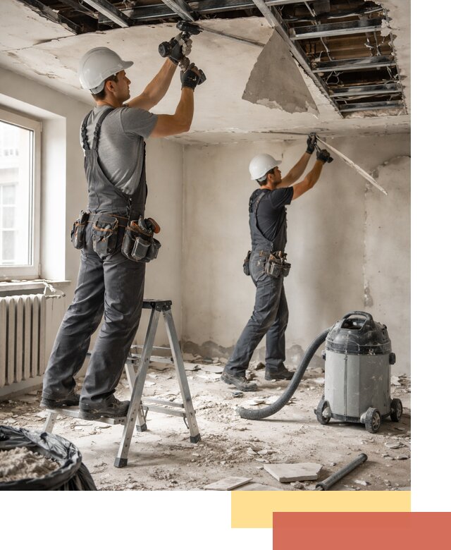 Демонтаж гипсокартонного потолка в Дубне быстро и аккуратно