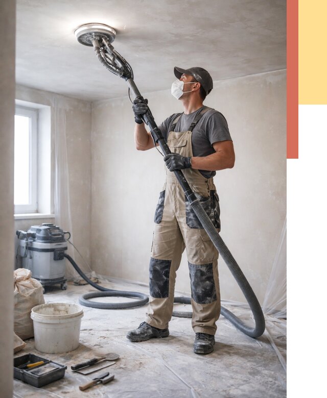 Шлифовка потолка в Дубне от 3573 руб. — услуги шлифования потолка | ОТДЕЛОЧНИК-Дбн