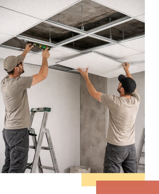Монтаж потолка Армстронг под ключ в Дубне