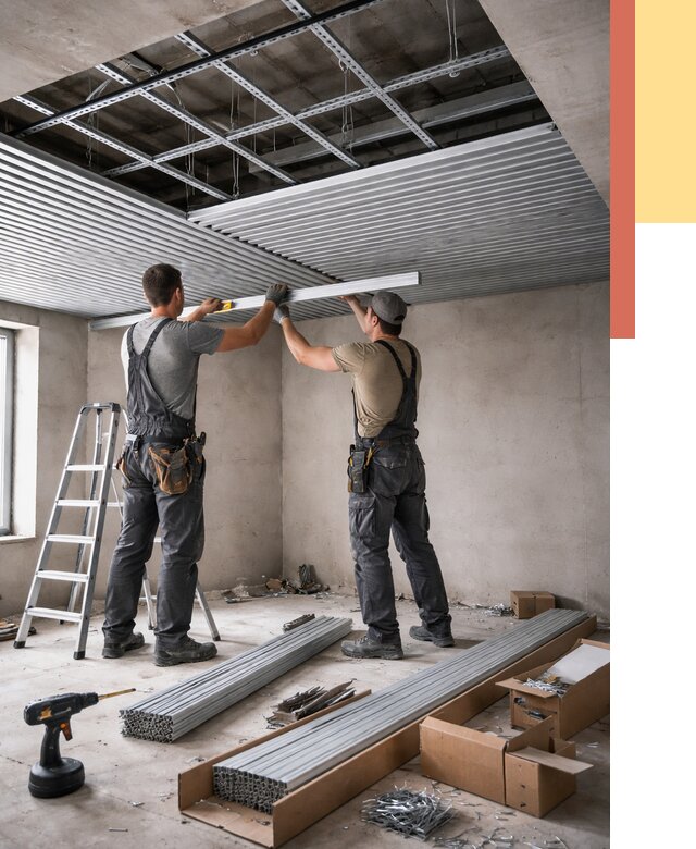 Монтаж реечного потолка в Дубне от 4594 руб. под ключ | ОТДЕЛОЧНИК-Дбн