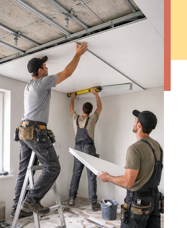 Монтаж потолка из ПВХ панелей в Дубне от 3573 руб./м2 — быстро и недорого | ОТДЕЛОЧНИК-Дбн