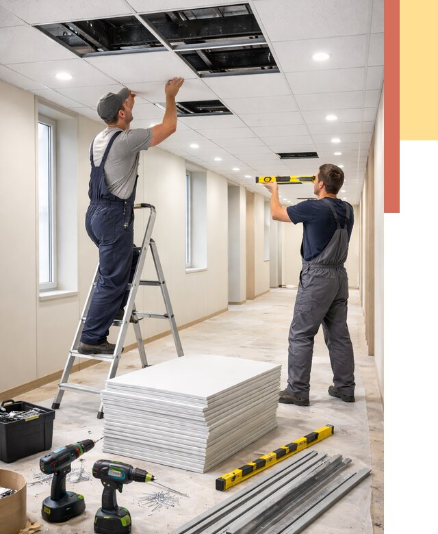 Ремонт потолка Армстронг в Дубне от 4594 руб. — быстро и недорого | ОТДЕЛОЧНИК-Дбн