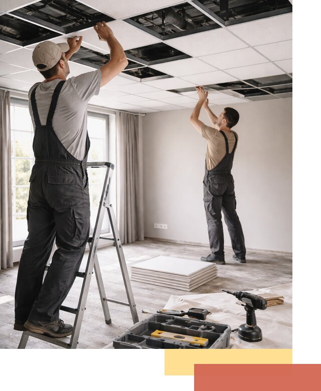 Замена плит подвесного потолка в Дубне быстро и качественно