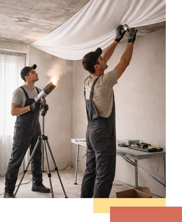 Установка натяжного потолка под ключ в Дубне