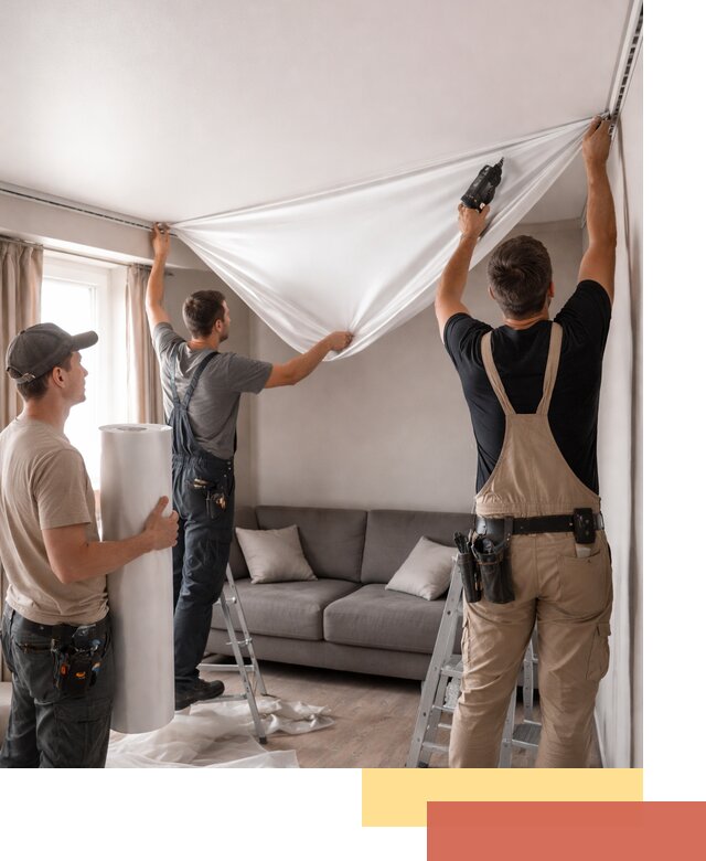 Монтаж сатинового натяжного потолка в Дубне качественно и быстро