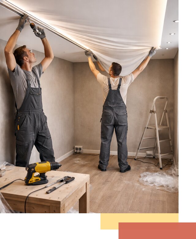 Монтаж натяжного потолка с подсветкой в Дубне цена и сроки