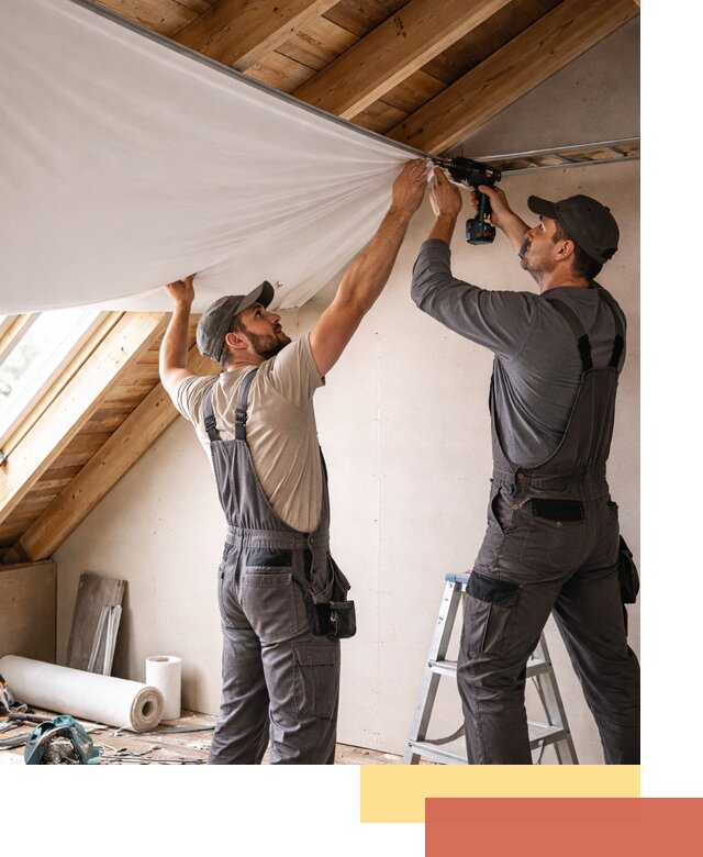 Монтаж натяжного потолка в мансарде в Дубне