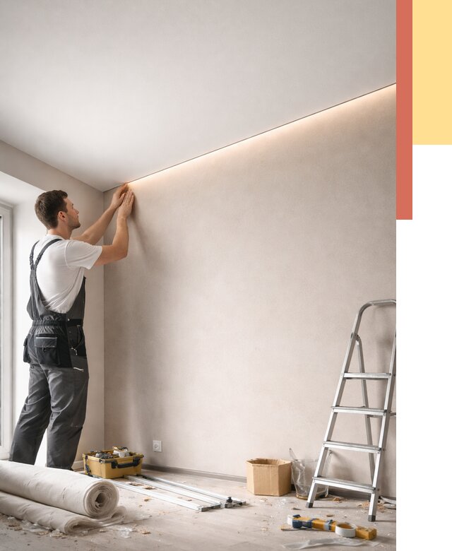 Теневые натяжные потолки в Дубне от 8371 руб. под ключ | ОТДЕЛОЧНИК-Дбн