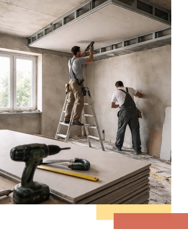 Двухуровневый потолок из гипсокартона в Дубне