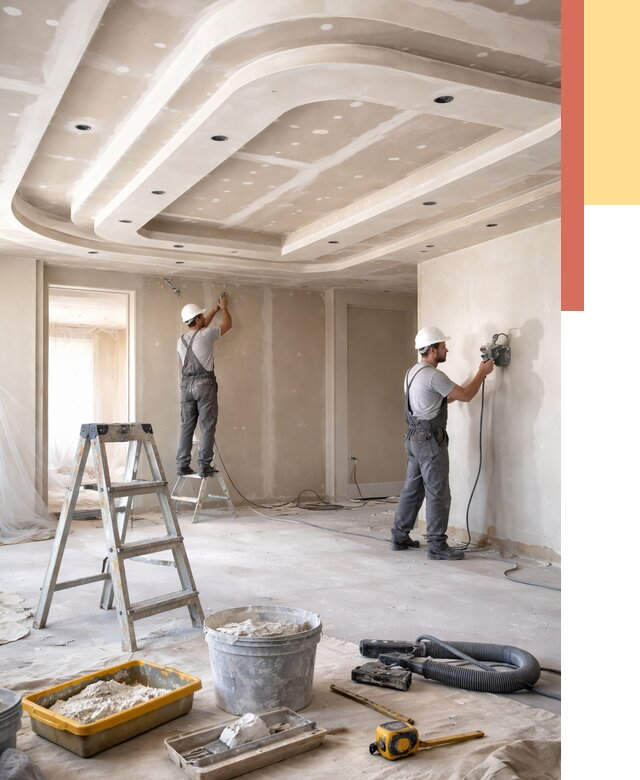 Многоуровневый потолок из гипсокартона в Дубне от 766 руб. под ключ | ОТДЕЛОЧНИК-Дбн