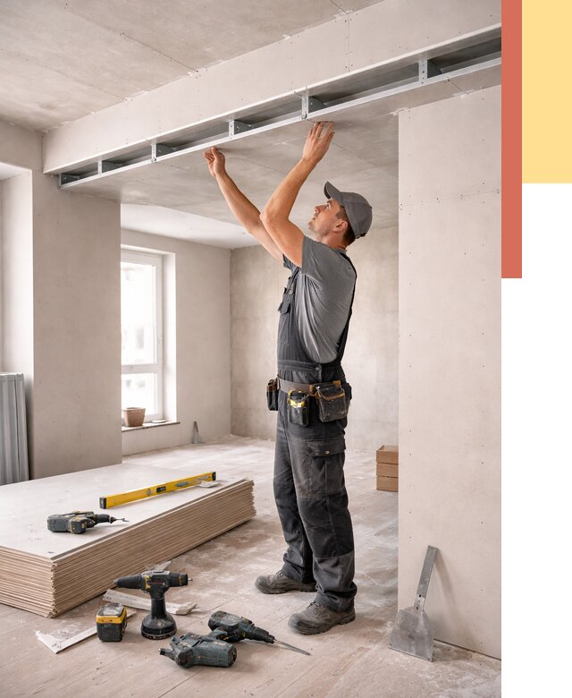 Потолок из гипсокартона с нишей в Дубне от 1276 руб. под ключ | ОТДЕЛОЧНИК-Дбн