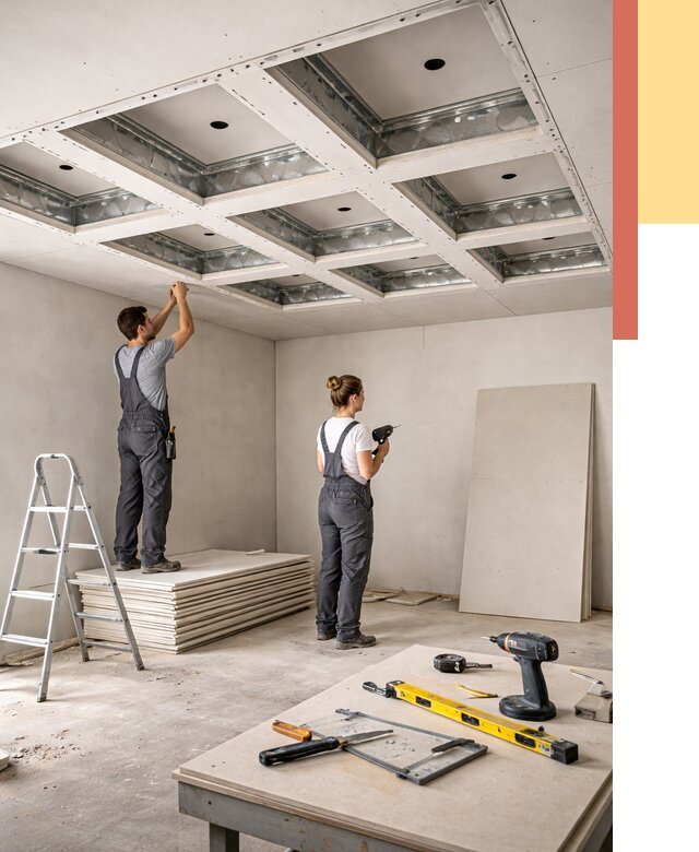 Кессонный потолок из гипсокартона в Дубне от 1889 руб. — монтаж и под ключ | ОТДЕЛОЧНИК-Дбн