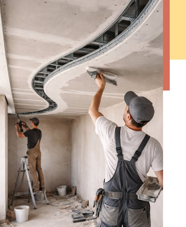 Криволинейный потолок из гипсокартона в Дубне от 2144 руб./м2 | ОТДЕЛОЧНИК-Дбн