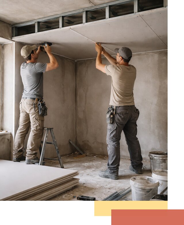 Короб из гипсокартона на потолке под ключ в Дубне