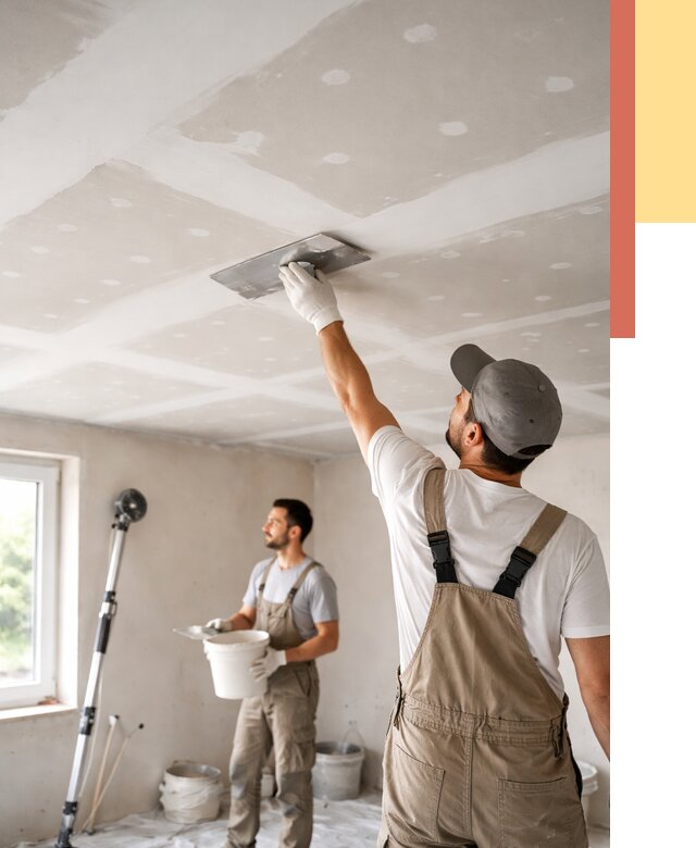 Шпаклевка потолка из гипсокартона в Дубне от 3267 руб./м2 — услуги под ключ | ОТДЕЛОЧНИК-Дбн