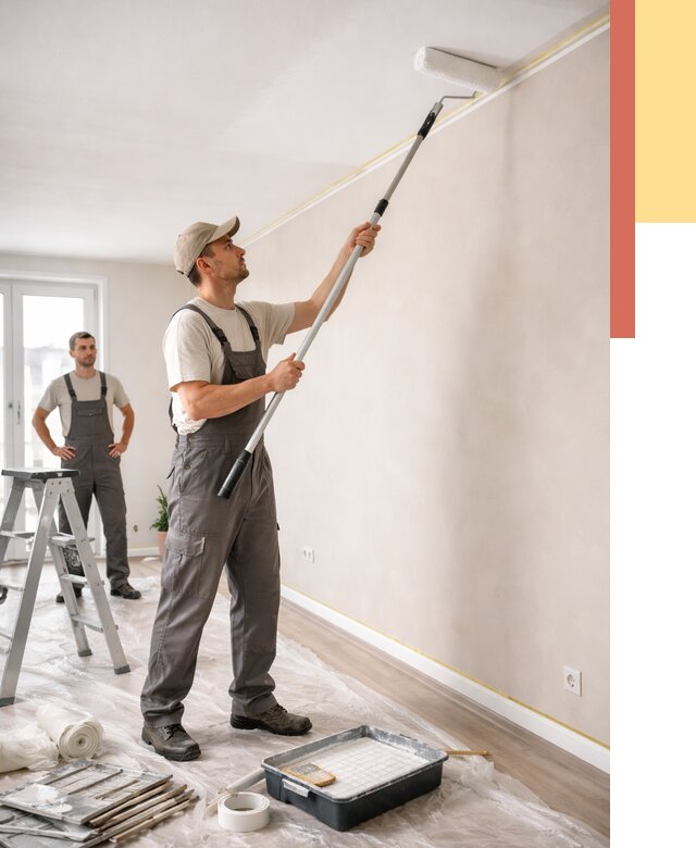 Покраска потолка из гипсокартона в Дубне от 4594 руб./м2 — услуги под ключ | ОТДЕЛОЧНИК-Дбн