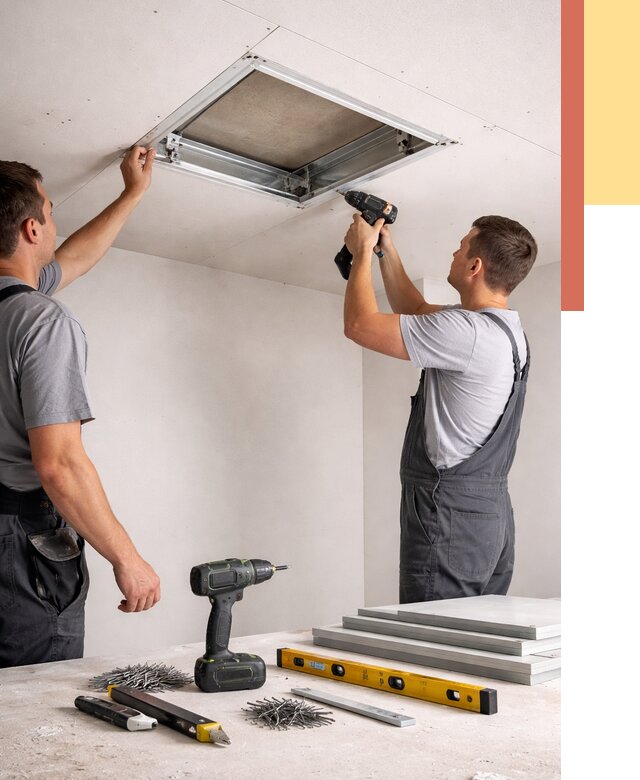 Установка люка в потолок ГКЛ в Дубне от 2552 руб. под ключ | ОТДЕЛОЧНИК-Дбн