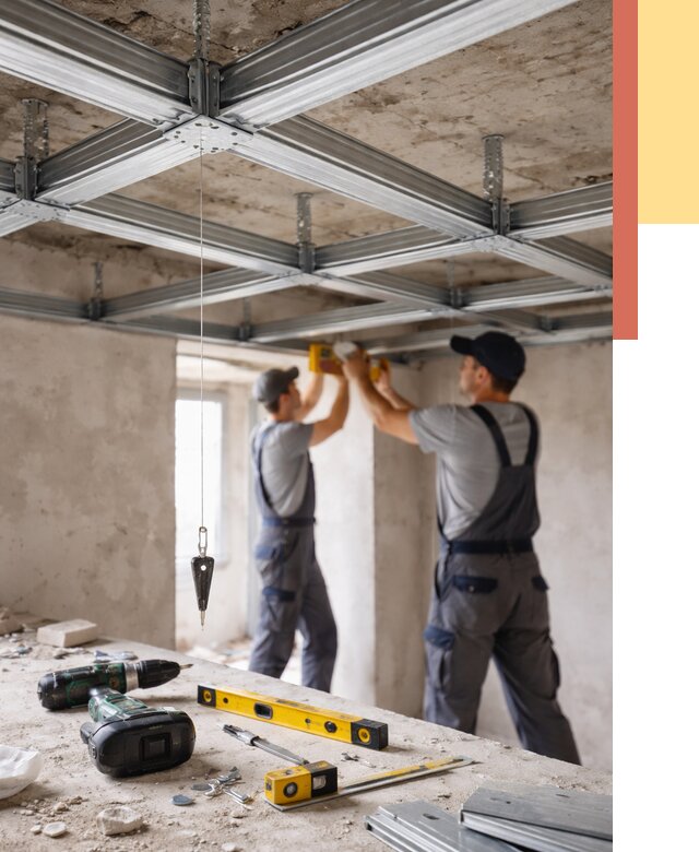 Монтаж каркаса потолка из профиля в Дубне от 4594 руб. — услуги ОТДЕЛОЧНИК-Дбн