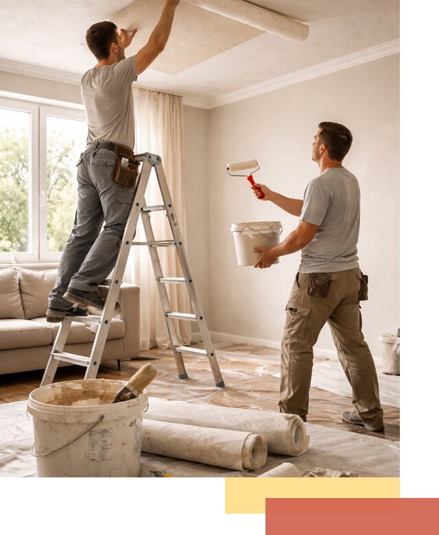 Поклейка обоев на потолок в Дубне — качественно и быстро