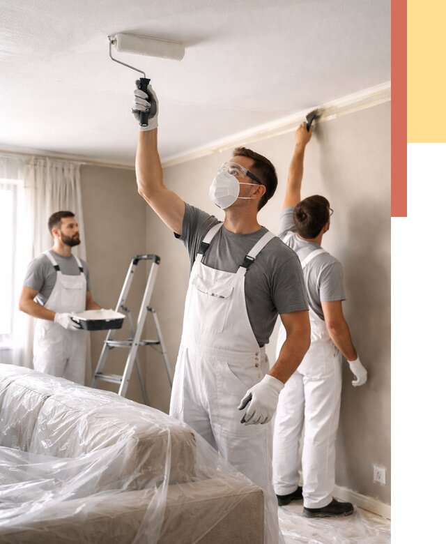 Покраска потолка водоэмельсионной краской в Дубне от 2246 руб/м² — услуги под ключ | ОТДЕЛОЧНИК-Дбн