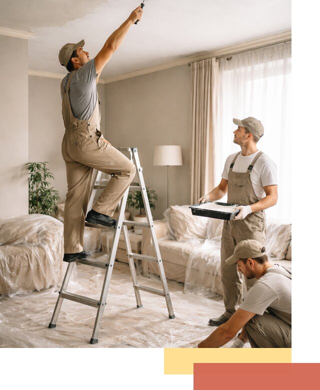 Покраска потолков акриловой краской в Дубне качественно и быстро