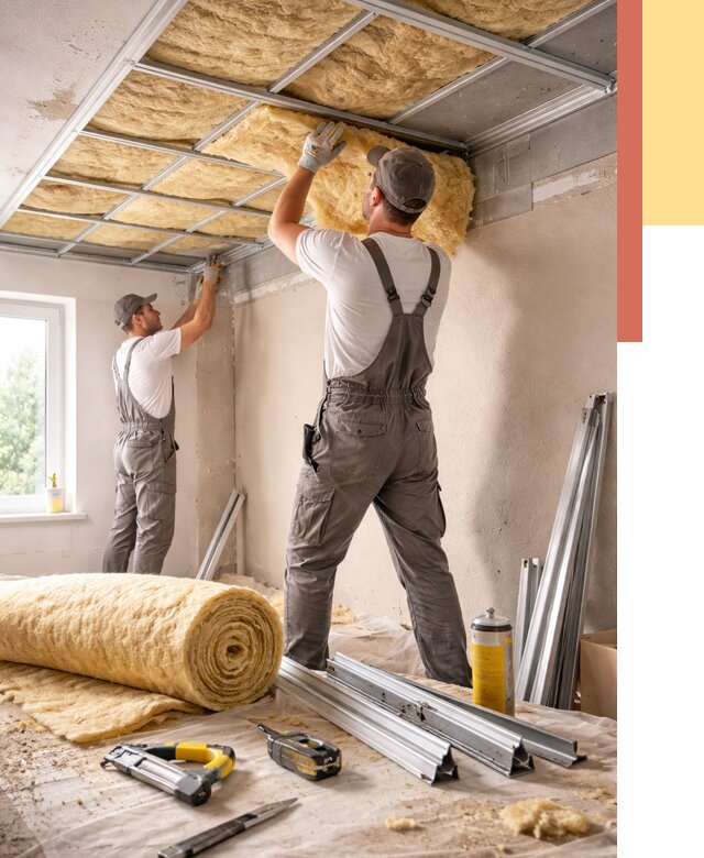 Утепление потолка в Дубне от 7350 руб/м2 — недорого, быстро, под ключ | ОТДЕЛОЧНИК-Дбн