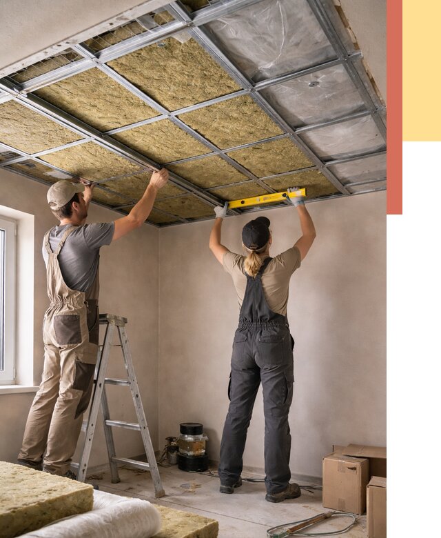 Шумоизоляция потолка в Дубне от 1276 руб. под ключ — услуги ОТДЕЛОЧНИК-Дбн