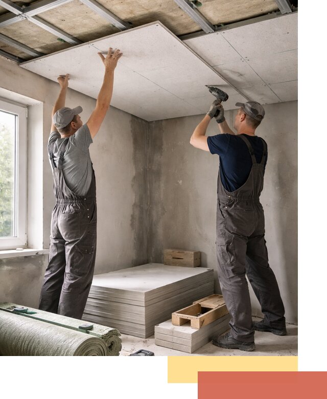 Шумоизоляция потолка панелями ЗИПС в Дубне